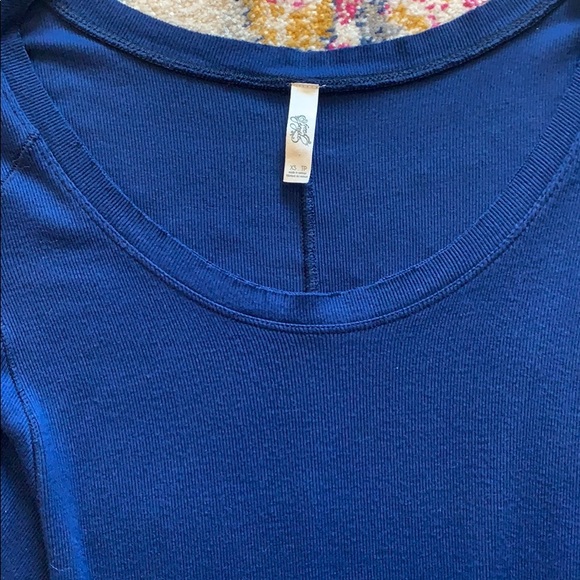 Free People Navy Ribbed Swing Shirt - Picture 2 of 6